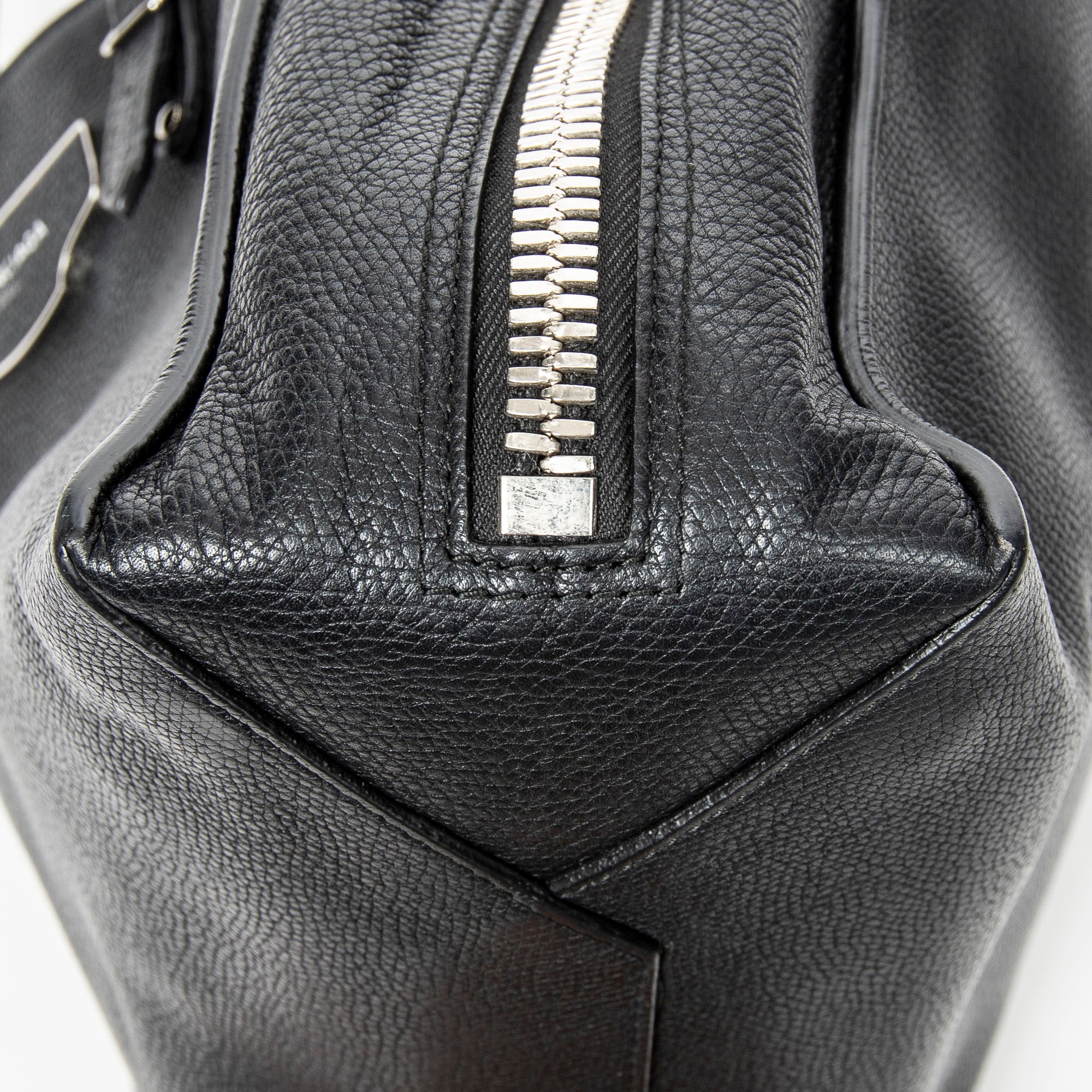 Shoulder Bag Mini Papier A4 Tote Black Grained Calfskin Leather