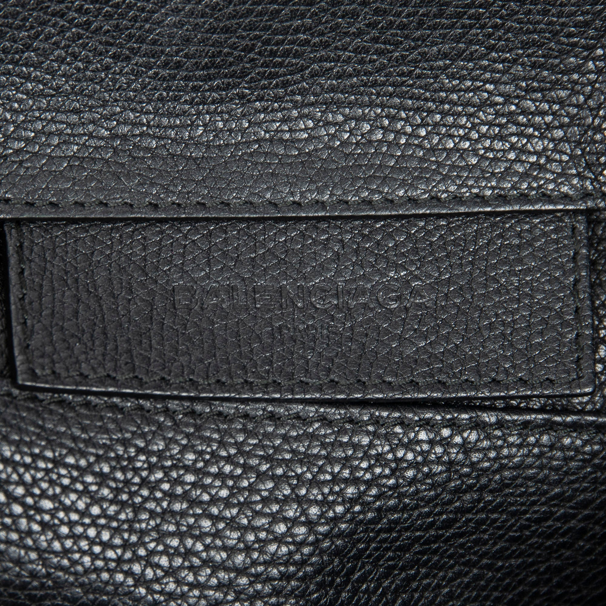 Shoulder Bag Mini Papier A4 Tote Black Grained Calfskin Leather