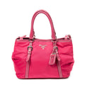 Shoulder Bag Open Tote Fuchsia Pink Nylon Canvas
