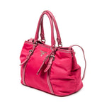 Shoulder Bag Open Tote Fuchsia Pink Nylon Canvas