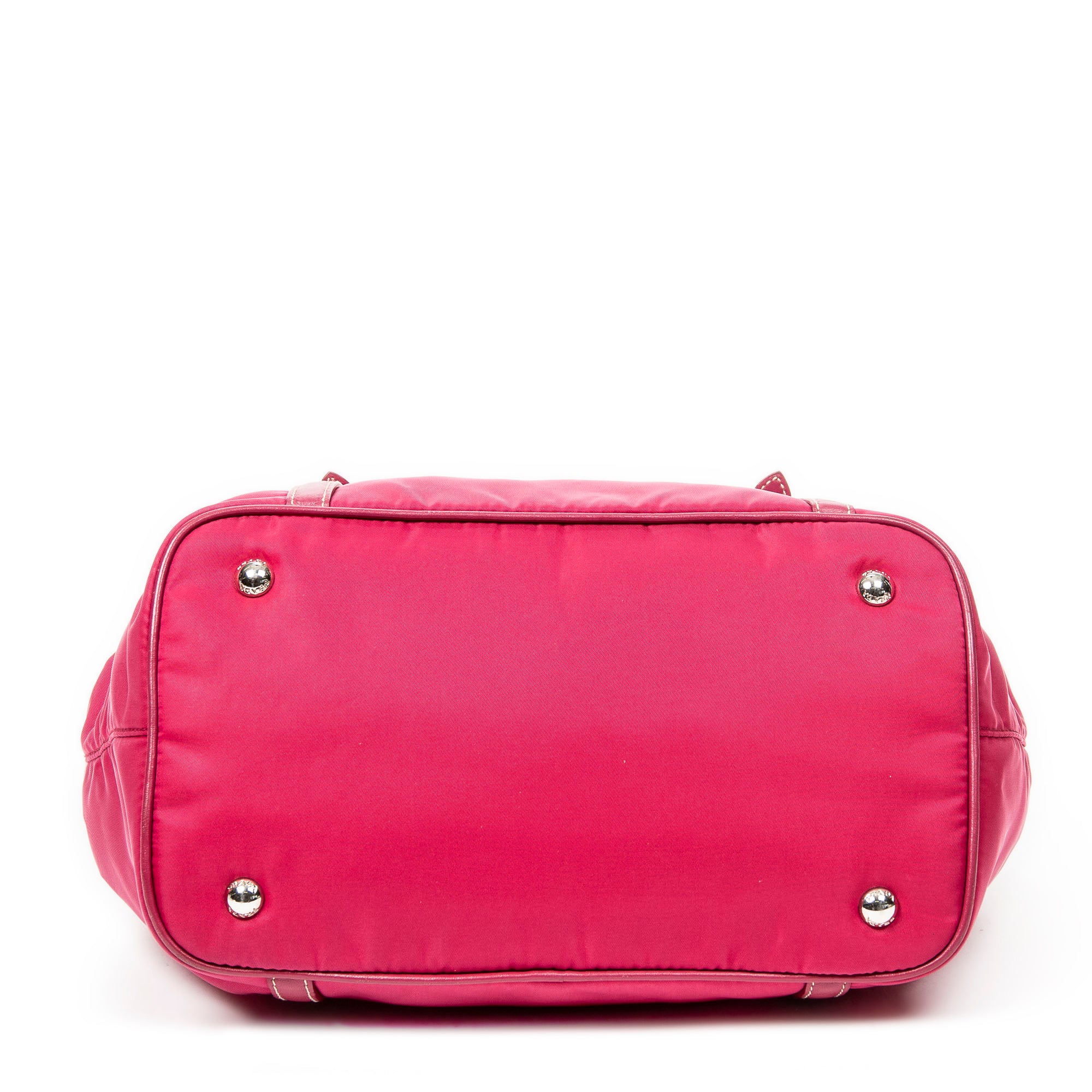 Shoulder Bag Open Tote Fuchsia Pink Nylon Canvas