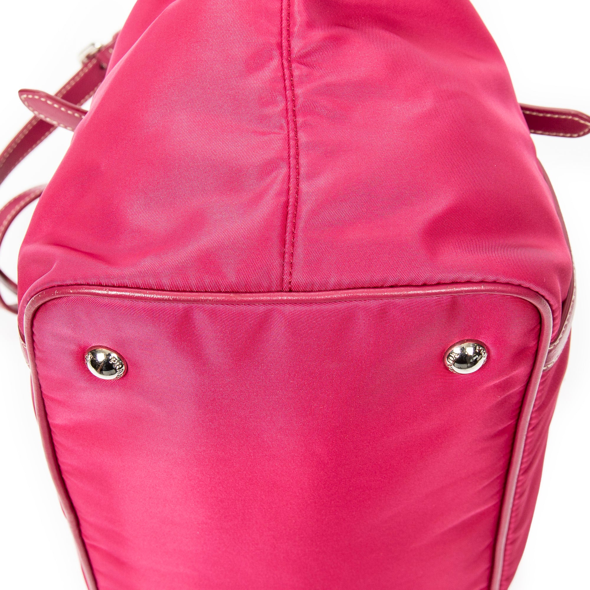 Shoulder Bag Open Tote Fuchsia Pink Nylon Canvas