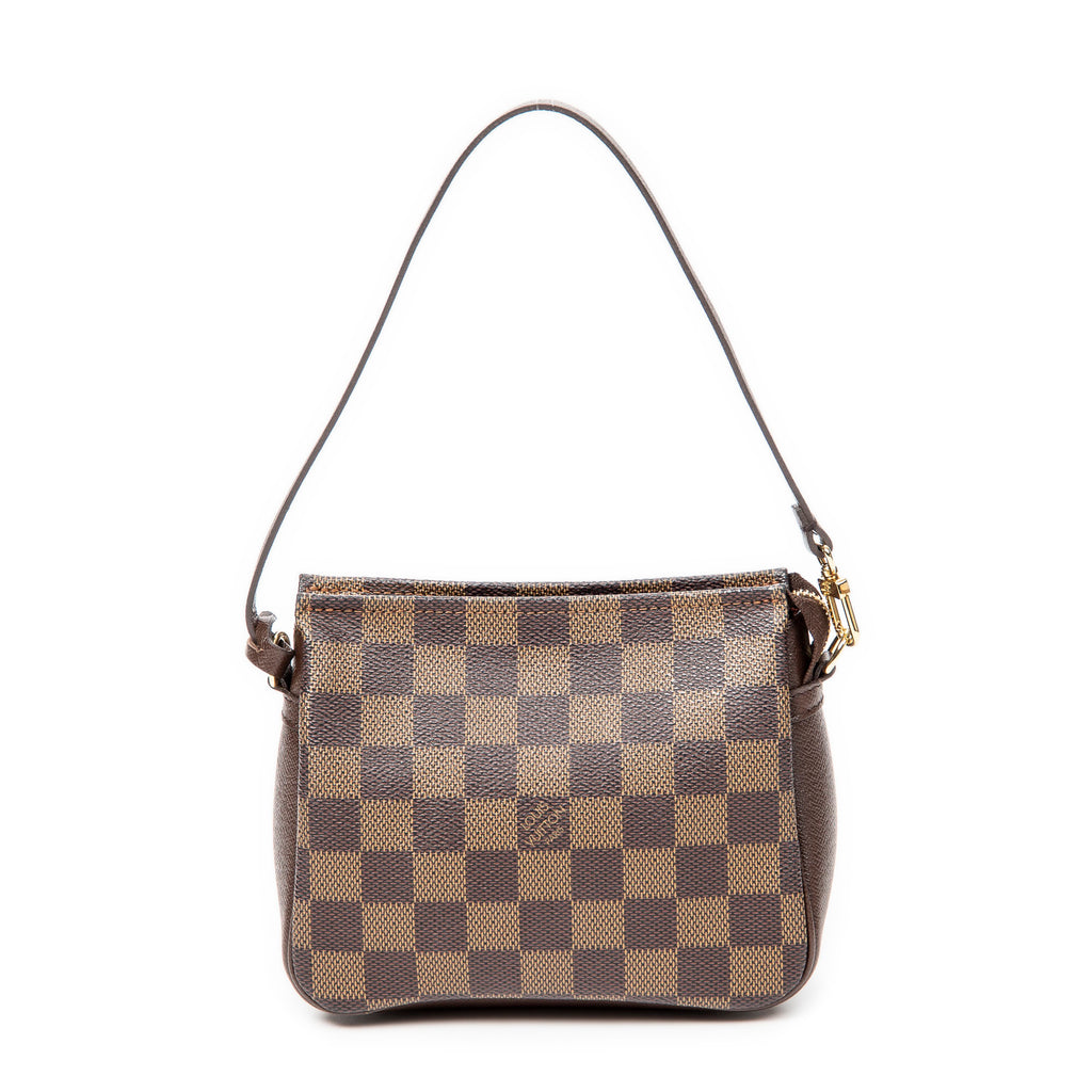 Handbag Trousse Make Up Pouch Brown Damier Ebene