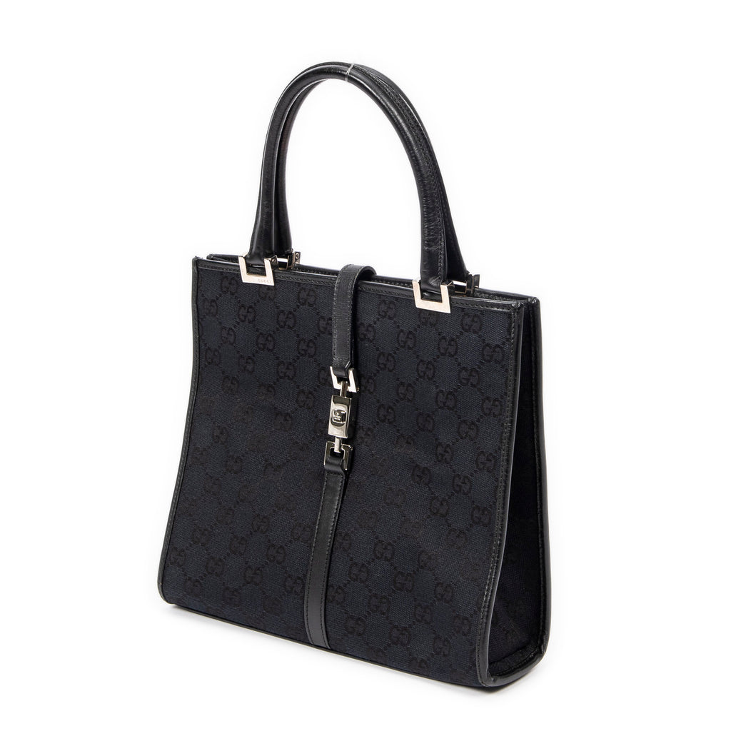 Shoulder Bag Jackie Tote Black Monogrammed Canvas