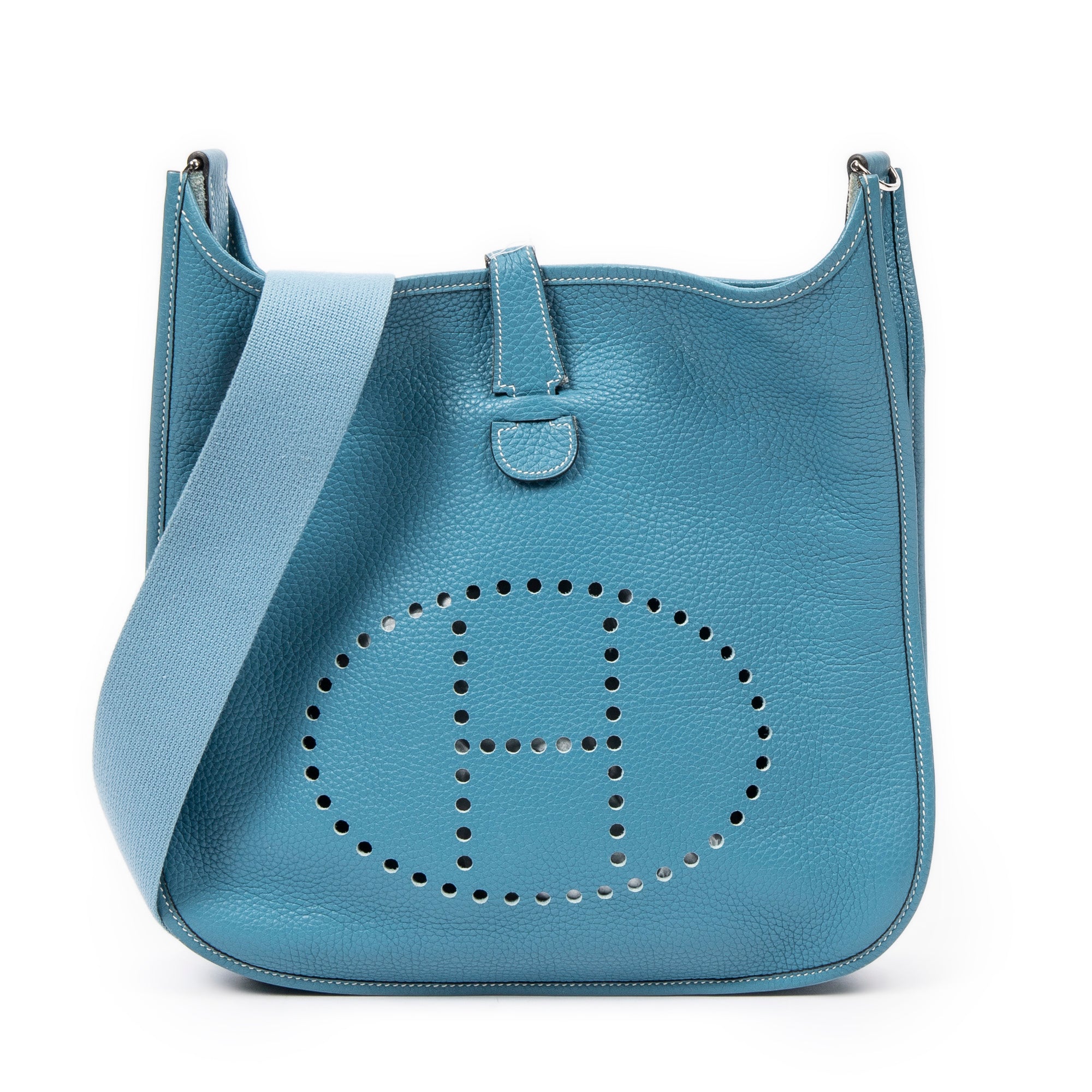 Shoulder Bag Evelyne II GM Blue Jean Clemence Leather