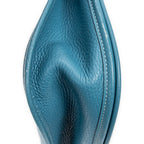 Sac bandoulière Evelyne II GM cuir Clémence Bleu Jean