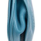 Sac bandoulière Evelyne II GM cuir Clémence Bleu Jean