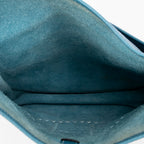 Sac bandoulière Evelyne II GM cuir Clémence Bleu Jean