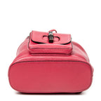 Shoulder Bag Small Bamboo Tassel Backpack Magenta Grained Leather