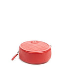 Shoulder Bag Color Pop Round Clutch with Chain Red Quilted Lambskin Leather
