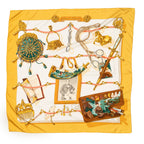 Scarf Scarf Mémoire d'Hermès Yellow 100% Twill Silk