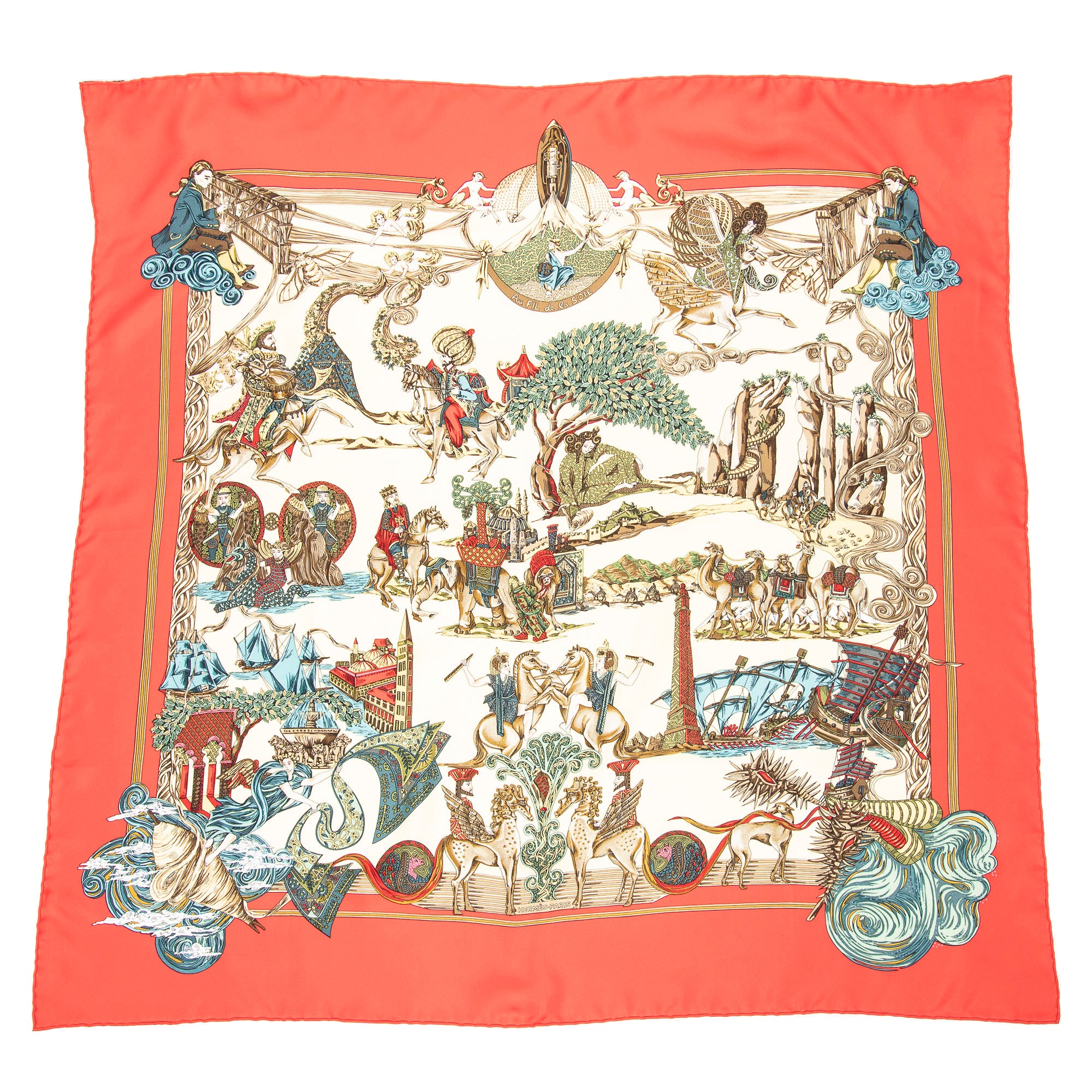 Scarf Scarf Red 100% Twill Silk