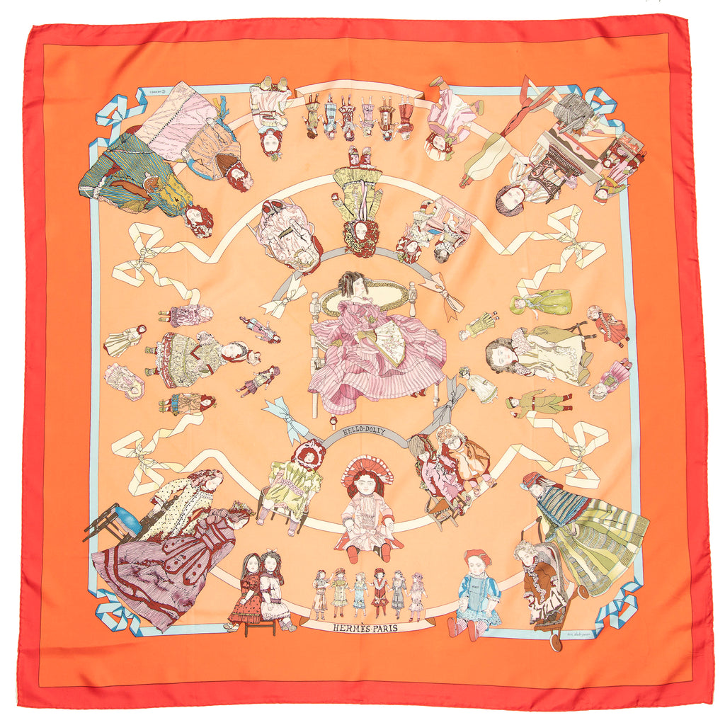 Scarf Scarf Hello Dolly Peach 100% Twill Silk