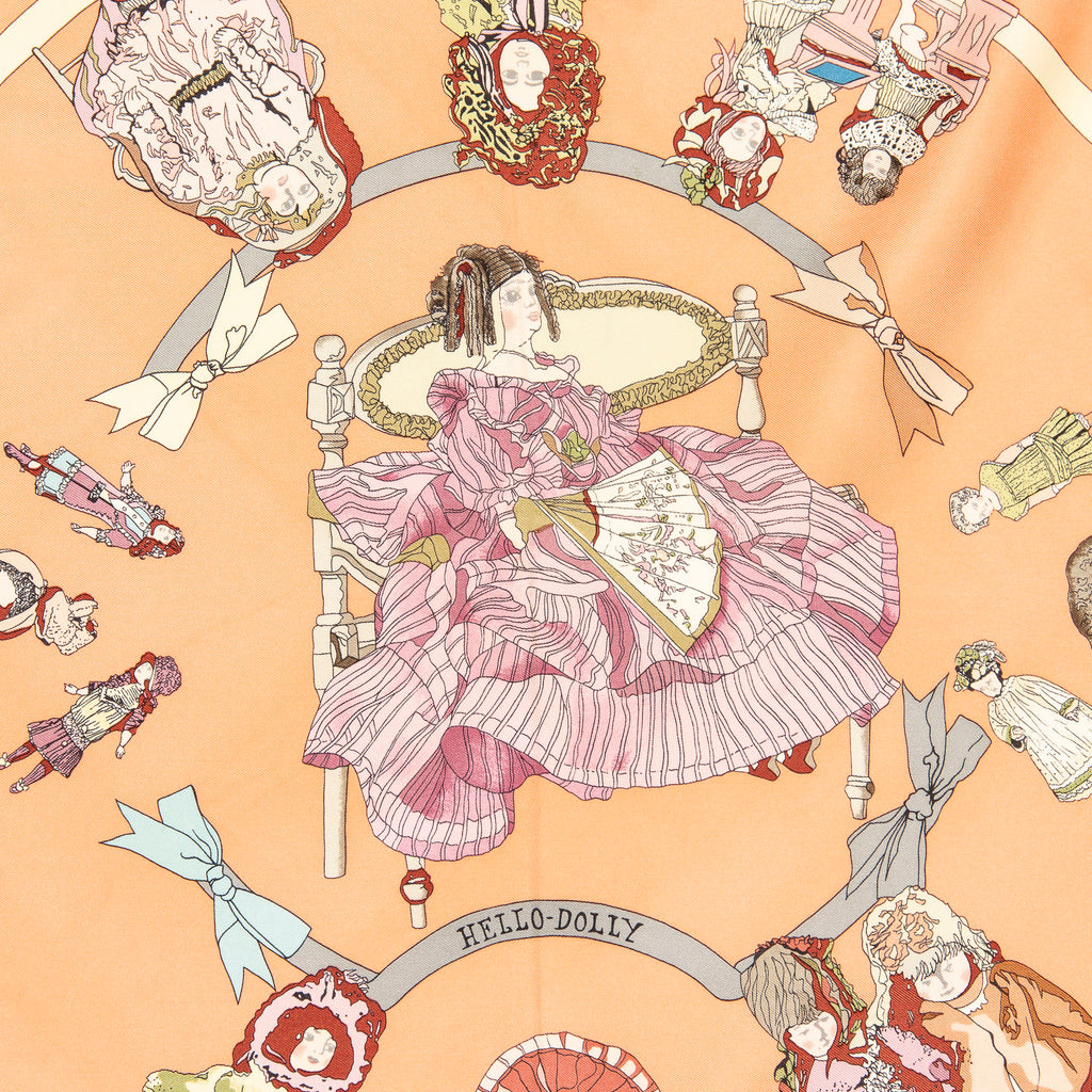 Scarf Scarf Hello Dolly Peach 100% Twill Silk