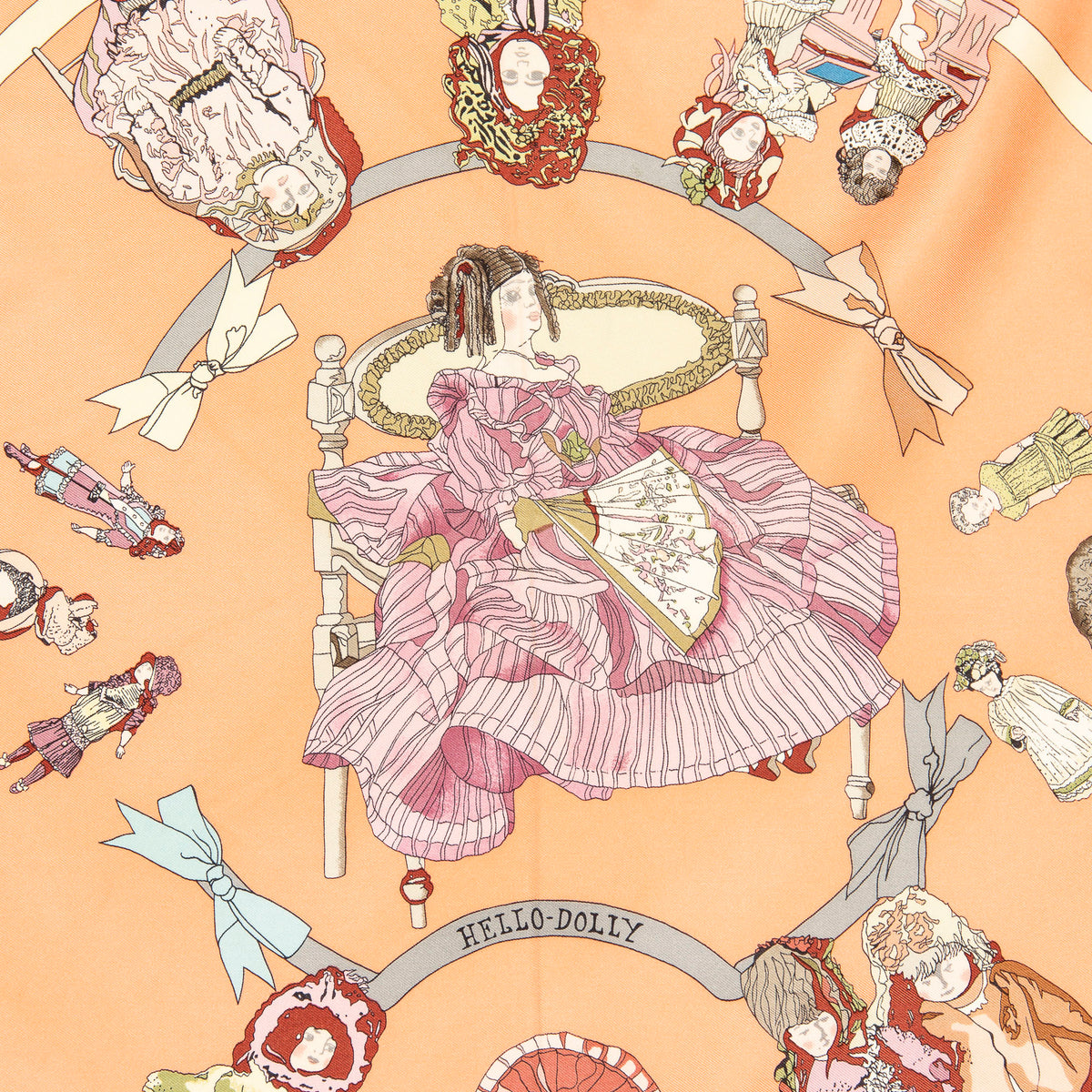 Scarf Scarf Hello Dolly Peach 100% Twill Silk