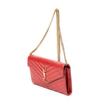 Shoulder Bag Classic Cassandre Chain Wallet Red Quilted Grain de Poudre Leather