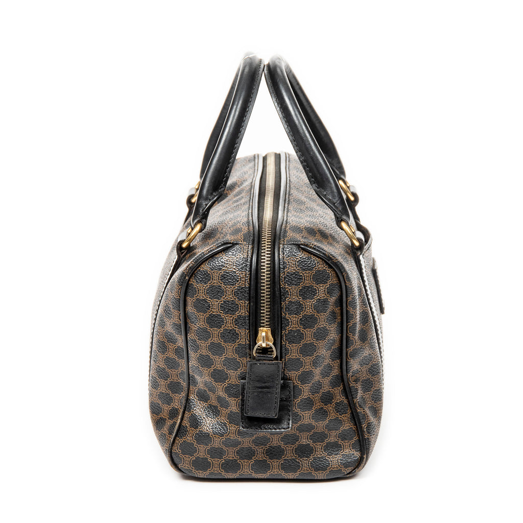 Shoulder Bag Vintage Small Boston Brown Macadam Coated Canvas