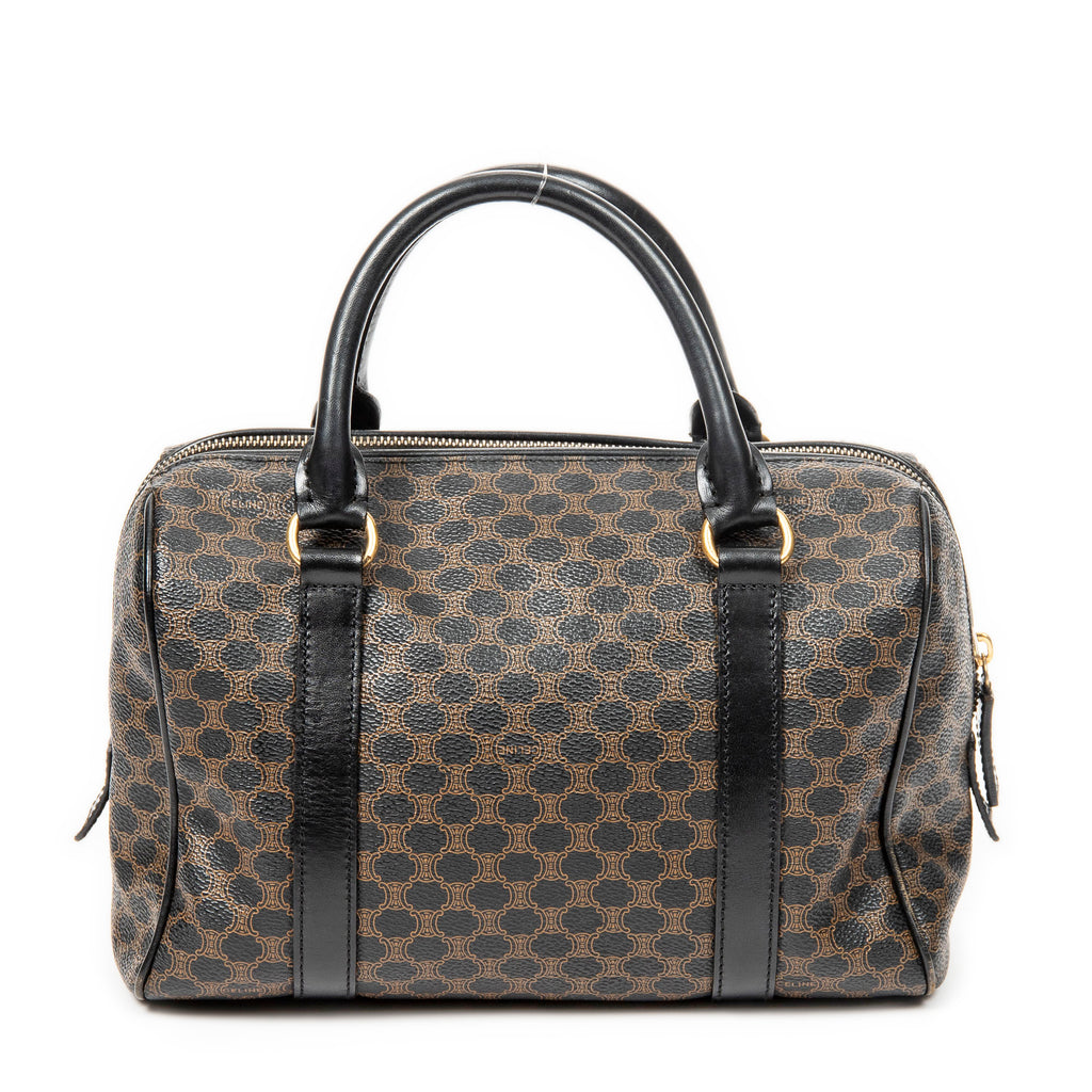 Shoulder Bag Vintage Small Boston Brown Macadam Coated Canvas