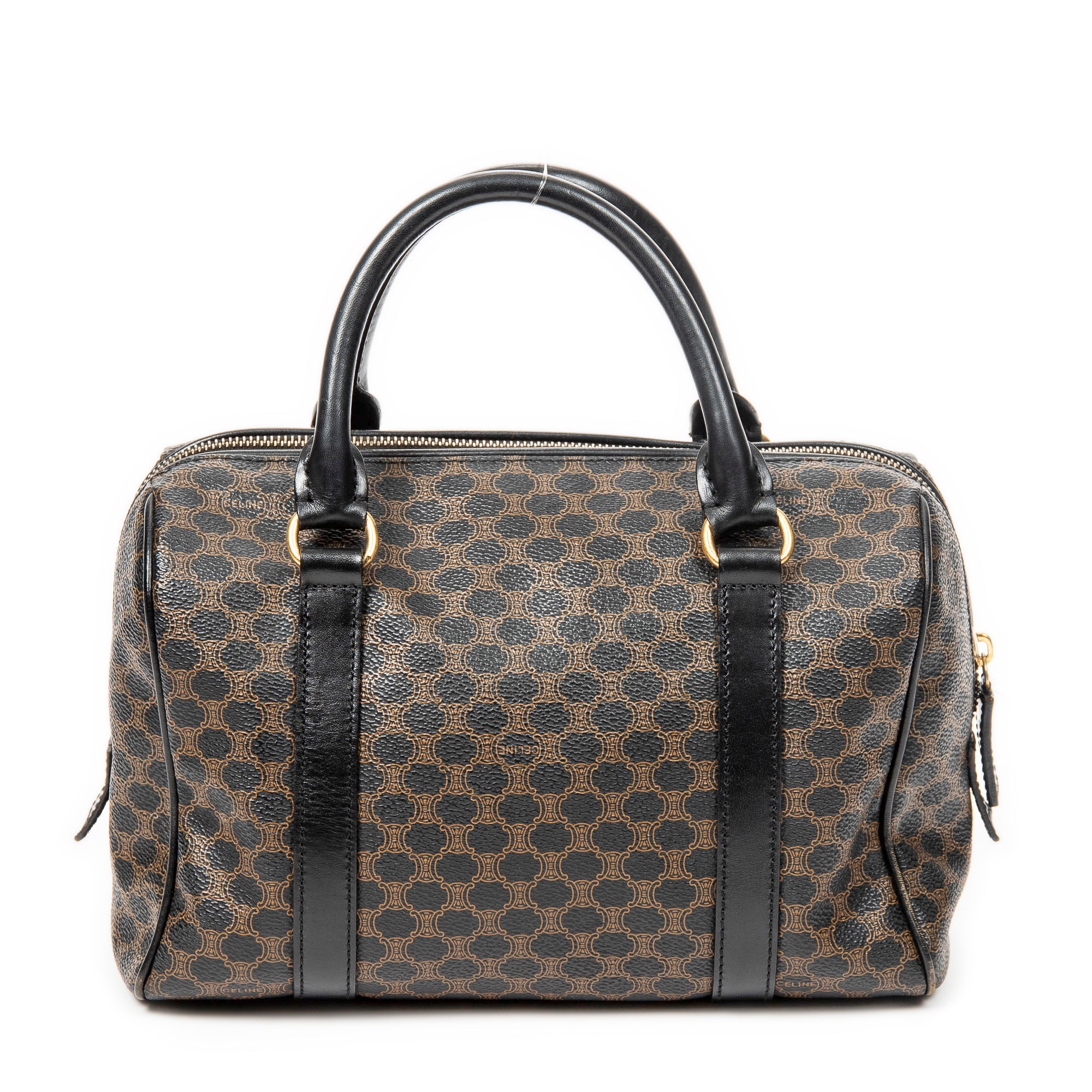Shoulder Bag Vintage Small Boston Brown Macadam Coated Canvas