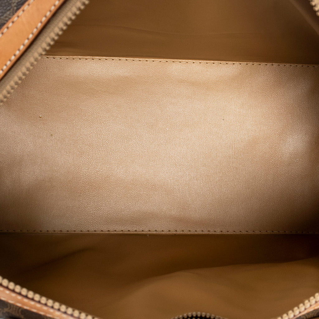 Handbag Vintage Small Boston Brown Macadam Coated Canvas