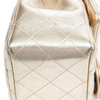 Shoulder Bag Mini Square Flap Gold Quilted Calfskin Leather