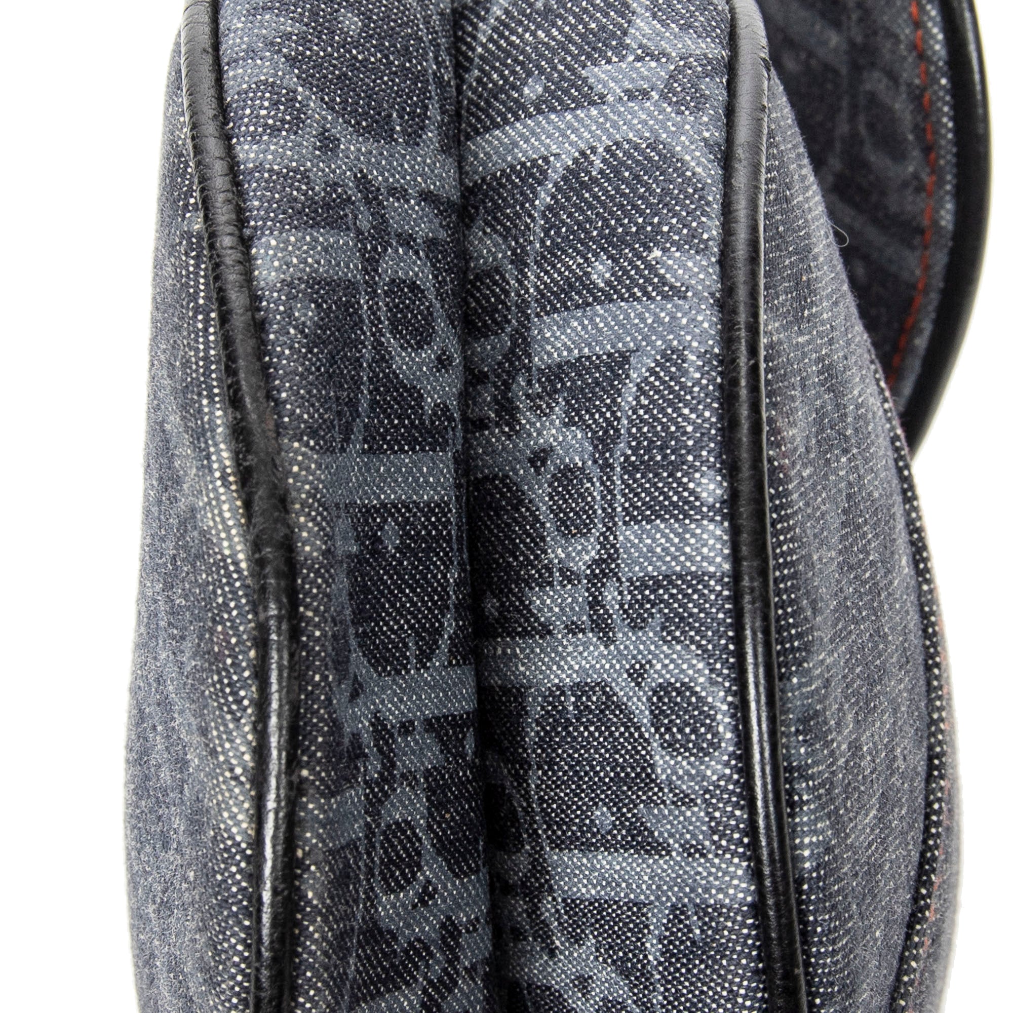 Shoulder Bag Flight Line Saddle Bag Blue Denim Diorissimo Denim Canvas