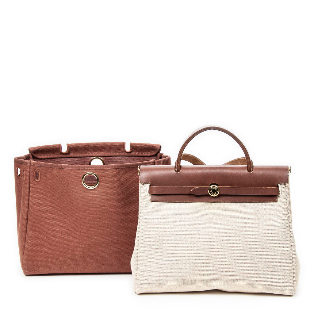 Shoulder Bag Herbag 2in1 PM Beige Toile H Canvas