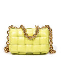 Shoulder Bag Padded Casette Chain Crossbody Yellow Maxi Intreccio Padded Leather