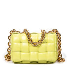 Shoulder Bag Padded Casette Chain Crossbody Yellow Maxi Intreccio Padded Leather
