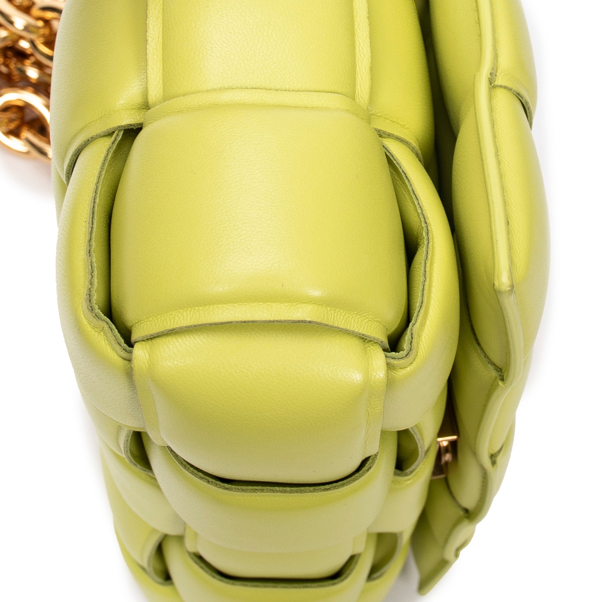 Shoulder Bag Padded Casette Chain Crossbody Yellow Maxi Intreccio Padded Leather