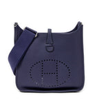 Shoulder Bag Evelyne III PM Blue Encre Clemence Leather