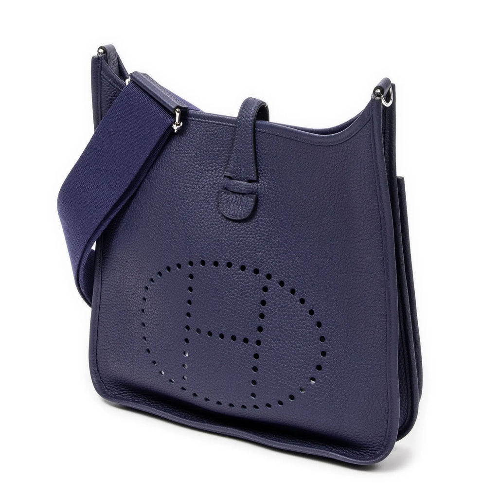Bolso de Hombro Evelyne III PM Piel Clemence Azul Encre