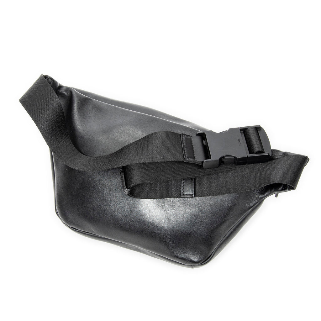 Shoulder Bag Monster Waist Bumbag Black Calfskin Leather