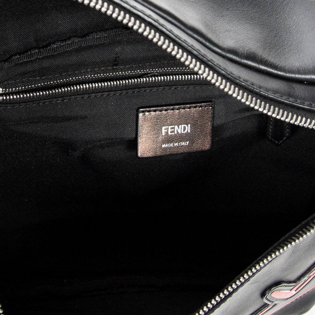 Shoulder Bag Monster Waist Bumbag Black Calfskin Leather