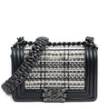 Shoulder Bag Ltd. Ed. Thread Woven Small Boy Flap Black Woven Resin/Thread Canvas