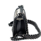 Shoulder Bag Ltd. Ed. Thread Woven Small Boy Flap Black Woven Resin/Thread Canvas