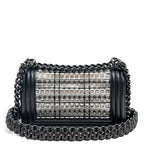 Shoulder Bag Ltd. Ed. Thread Woven Small Boy Flap Black Woven Resin/Thread Canvas