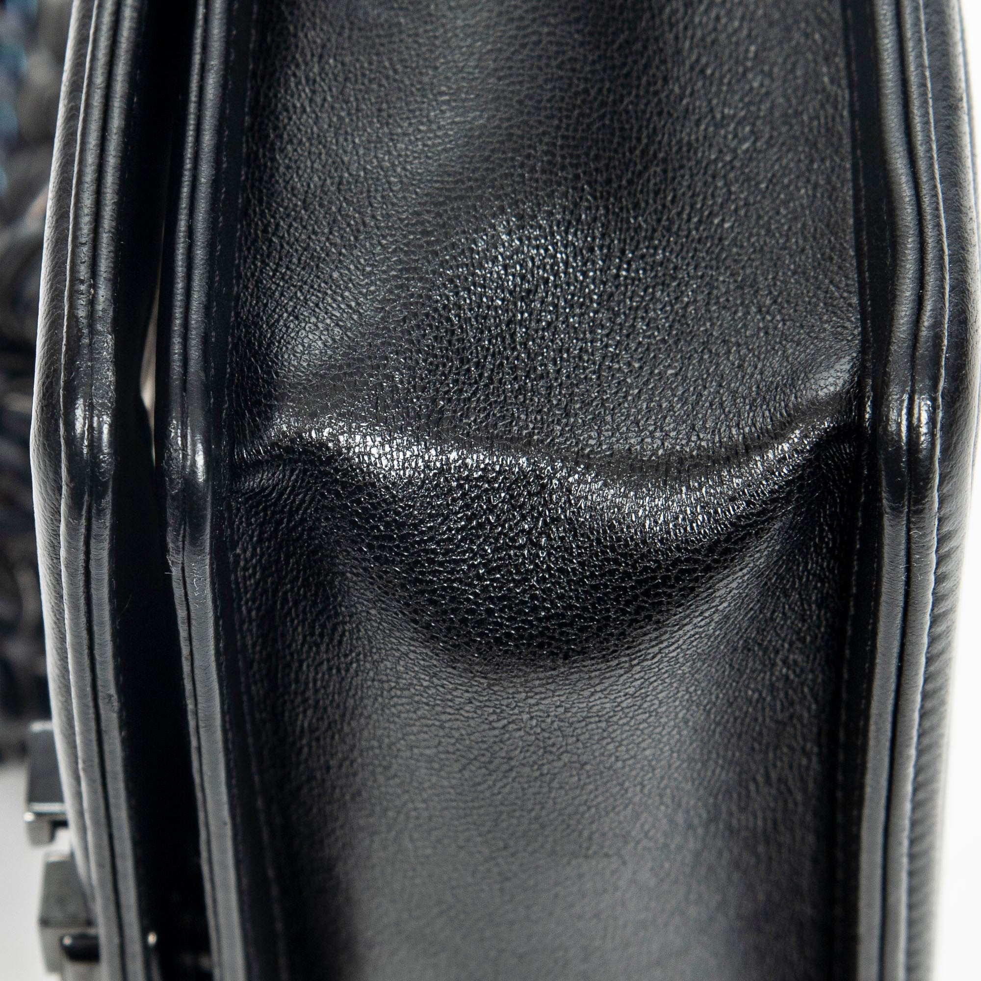 Shoulder Bag Ltd. Ed. Thread Woven Small Boy Flap Black Woven Resin/Thread Canvas