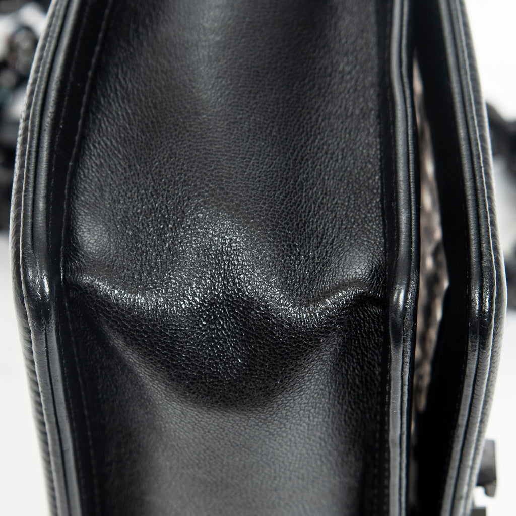 Shoulder Bag Ltd. Ed. Thread Woven Small Boy Flap Black Woven Resin/Thread Canvas