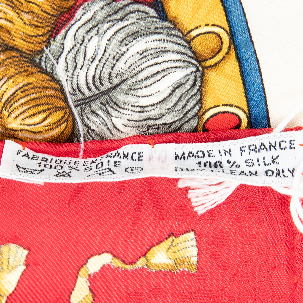 Scarf Scarf Red 100% Jacquard Silk
