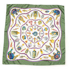 Scarf Scarf Green 100% Twill Silk