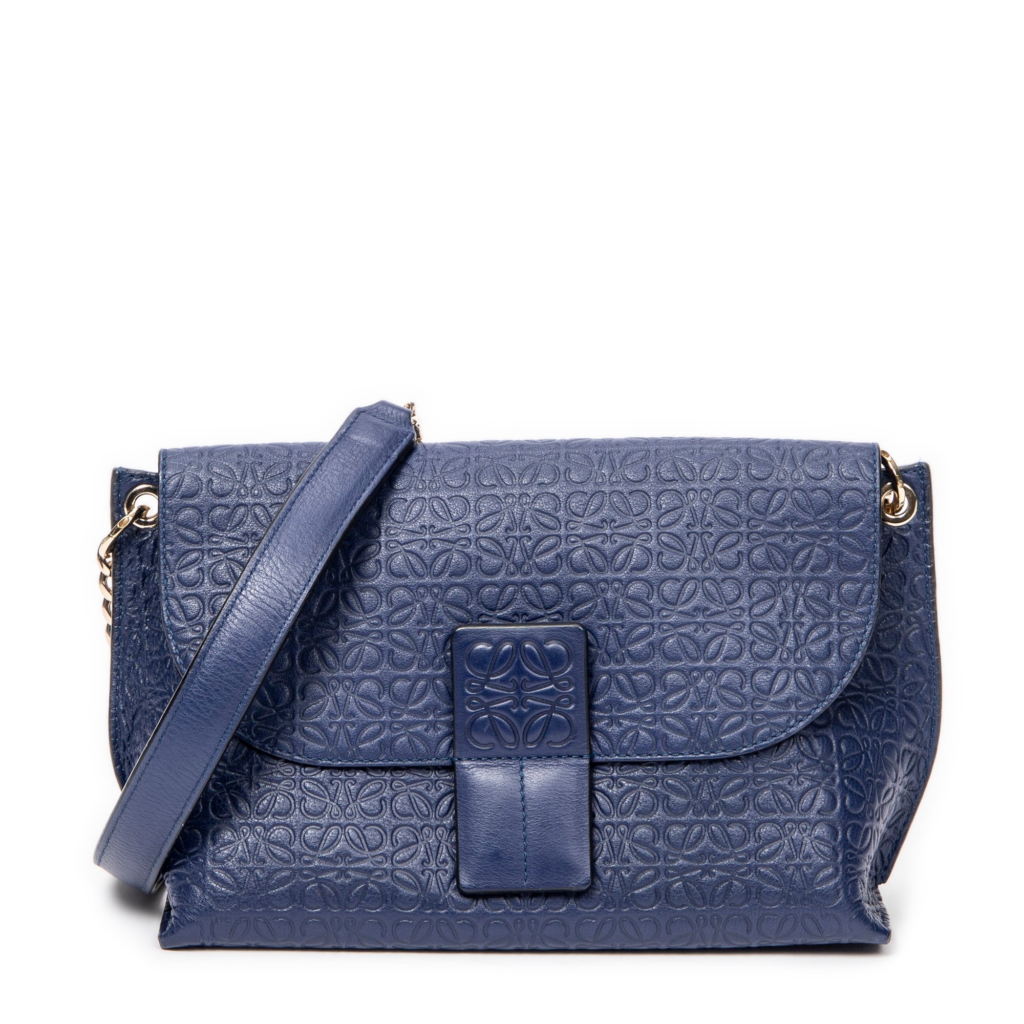 Shoulder Bag Anagram Avenue Crossbody Blue Anagram Embossed Leather