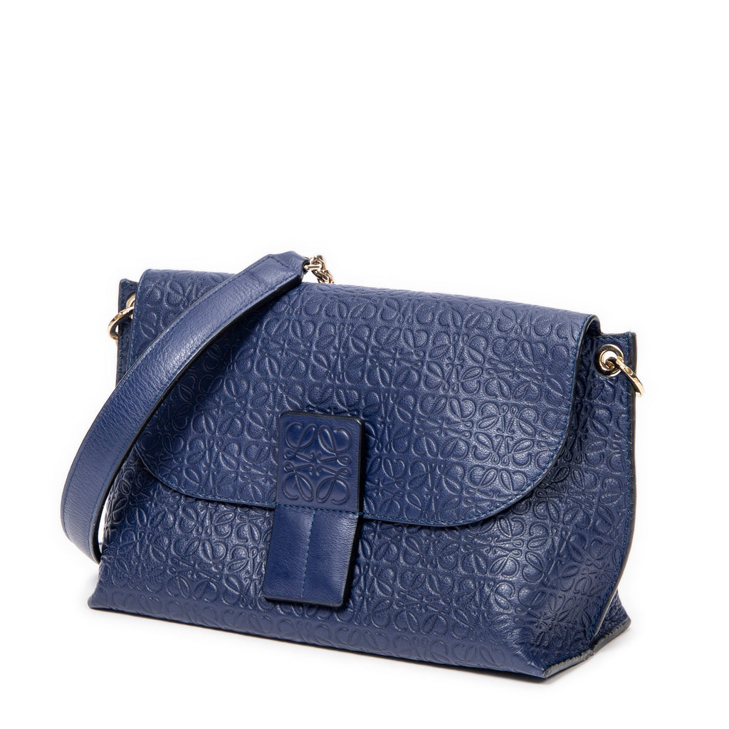 Shoulder Bag Anagram Avenue Crossbody Blue Anagram Embossed Leather