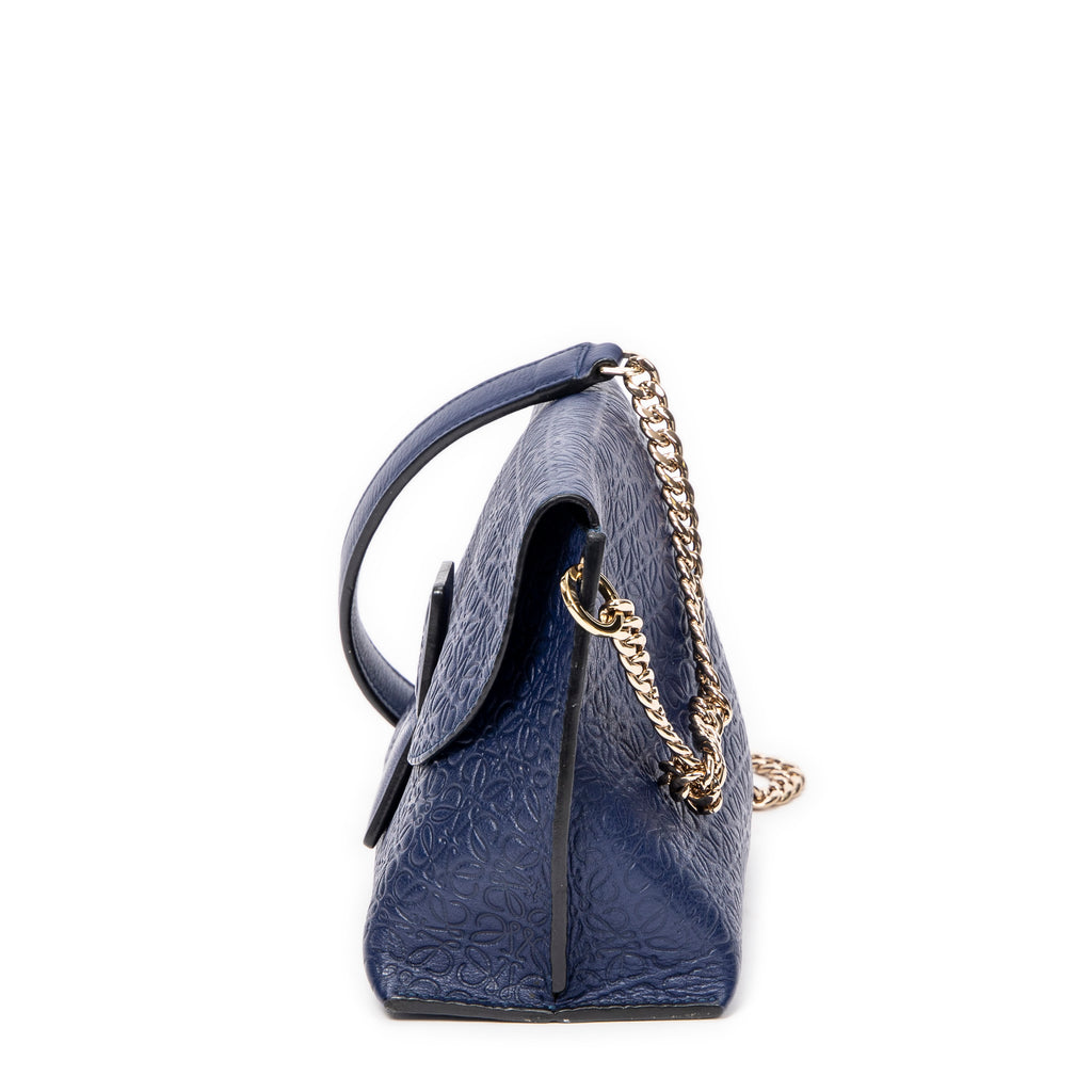 Shoulder Bag Anagram Avenue Crossbody Blue Anagram Embossed Leather