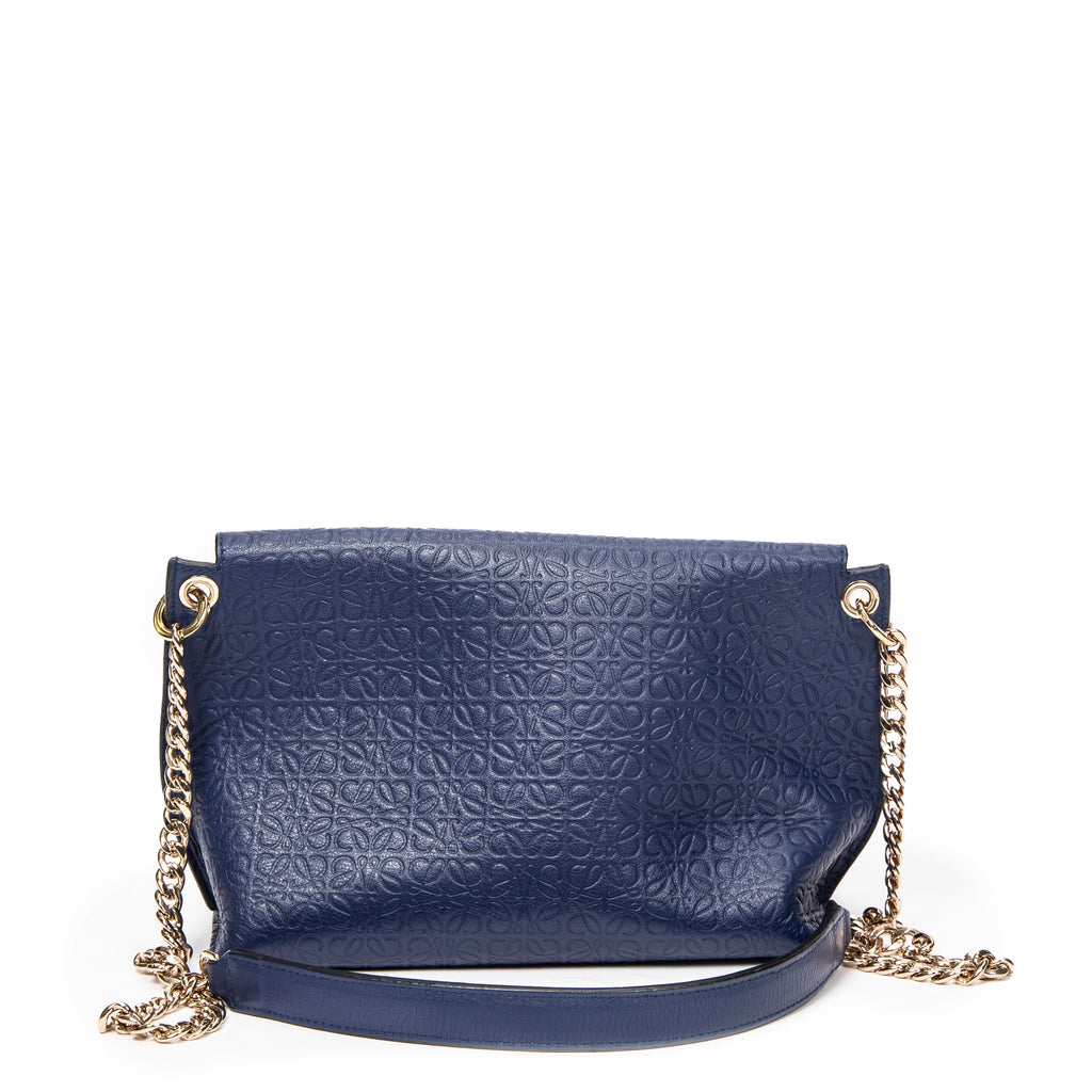Shoulder Bag Anagram Avenue Crossbody Blue Anagram Embossed Leather