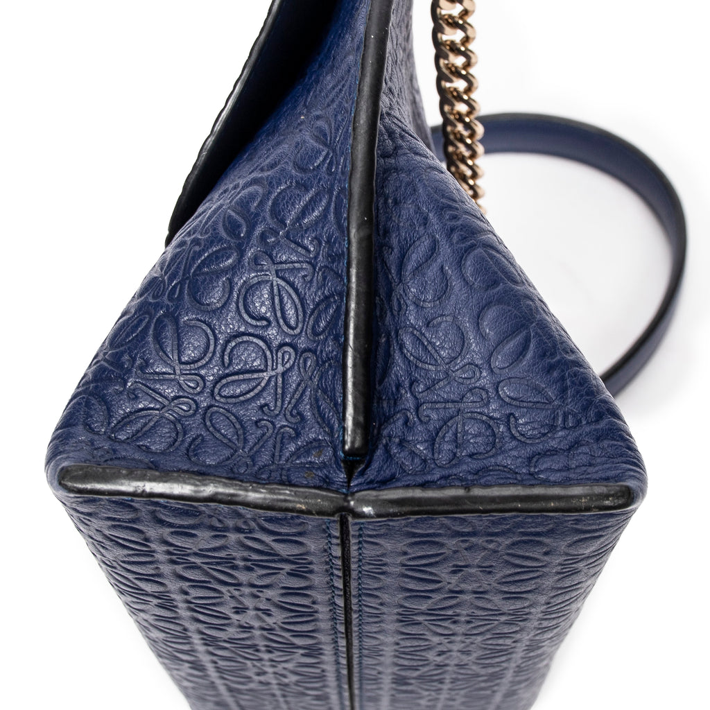 Shoulder Bag Anagram Avenue Crossbody Blue Anagram Embossed Leather