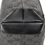 Shoulder Bag Small Front Pocket Zip Tote Black Monogrammed Denim Canvas