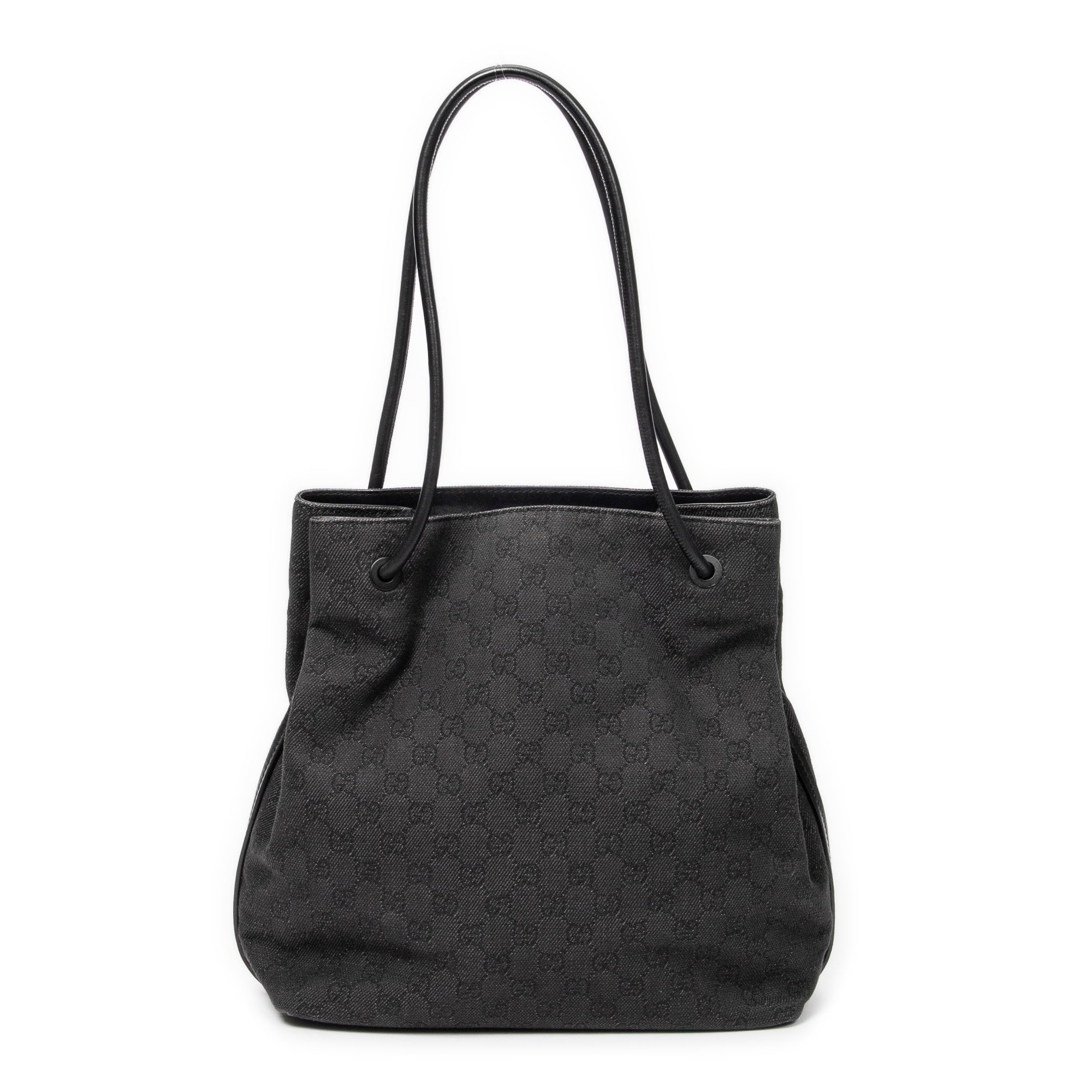 Shoulder Bag Gifford Tote Black Monogrammed Denim Canvas