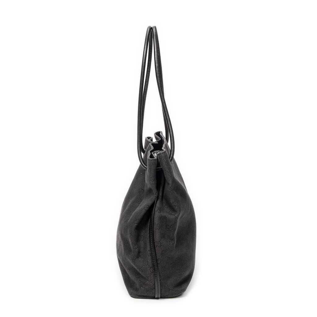 Shoulder Bag Gifford Tote Black Monogrammed Denim Canvas