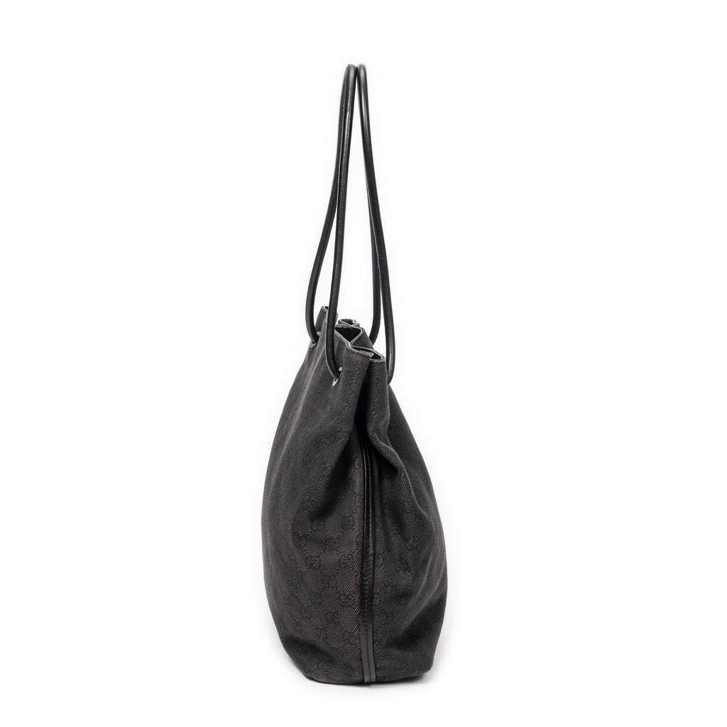 Shoulder Bag Gifford Tote Black Monogrammed Denim Canvas